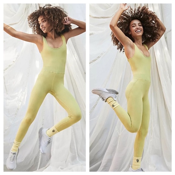 FREE PEOPLE GOOD KARMA YELLOW/GREEN ONSIE PINEAPPLE PUNCH COLOR. Sz M/L - Picture 1 of 6